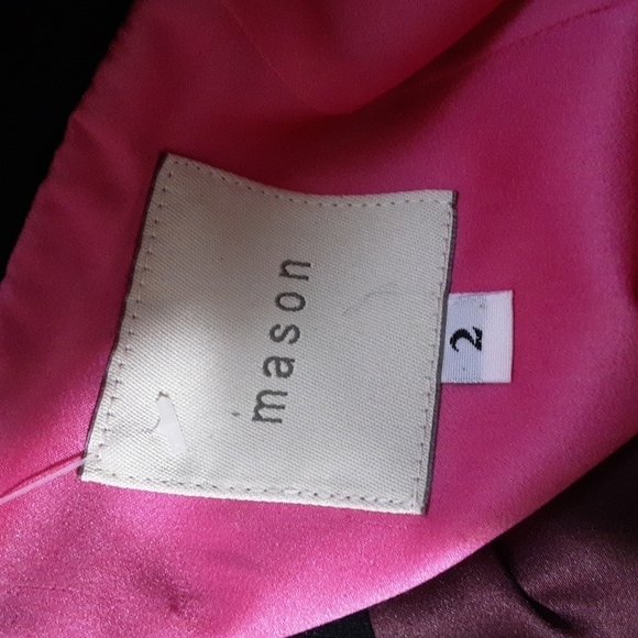 Mason Lambskin asymmetrical min formal dress women 2 colorblock retro temporary - Picture 5 of 10